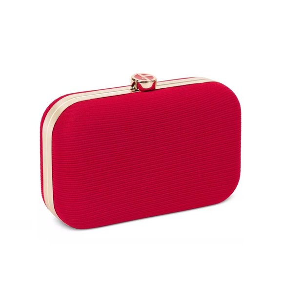 Giorgio Armani Red Hard Clutch, NEW